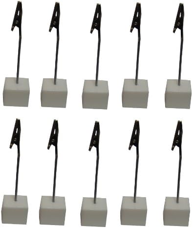 10 White Cube Memo Clips with Alligator Clasps for Displaying Photos