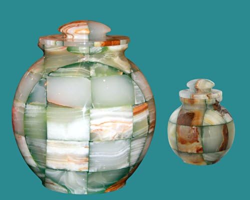 The Small Mosaic Green Onyx Family Keepsake Cremation Urn