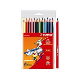 STABILO Trio dick 12er Kunststoffetui mit einem Trio Bleistift - Dreikant-Buntstifte/Bleistift - LIMITIERTE AUFLAGE