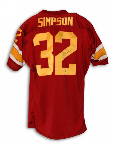 OJ Simpson Autographed USC Maroon Throwback Jersey