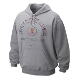 Mens Illinois Fighting Illini Ash Athletic Department Hooded Sweatshirt