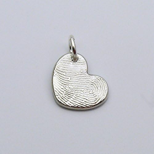 Personalized Silver Heart Fingerprint Charm or Pendant