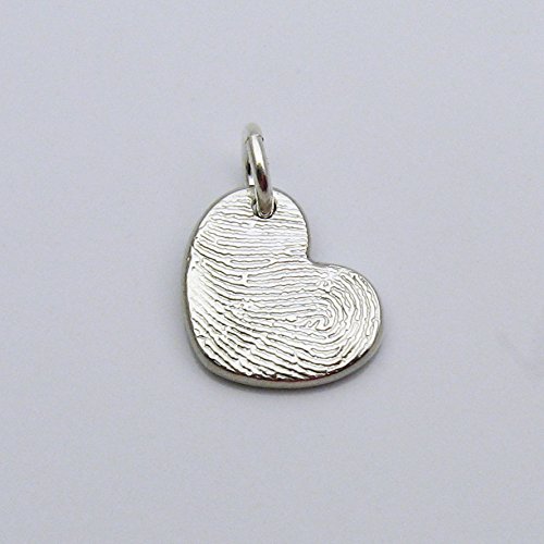 Personalized Silver Heart Fingerprint Charm or Pendant