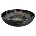 Hand-etched Painted Bowl - Blue