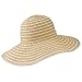 San Diego Hat Company UPF 50+ Striped Ribbon Sun Hat (Beige/White)