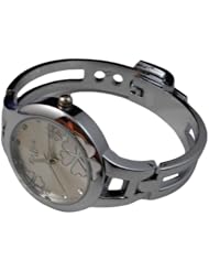 BestOfferBuy Women Fashion Lucky Four Leaf Clover Bangle Bracelet Wrist Watch White