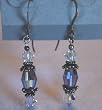 Tanznite & Clear Swarovski Crystal Earrings
