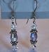 Tanznite & Clear Swarovski Crystal Earrings