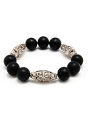 Rose Cut Diamond Beaded Cord Bracelet Sterling Silver Handmade Jewelry