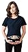 Maternity Peeking Caucasian Baby Girl Bow Cute Pregnancy NAVY Tee