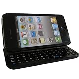 SQdeal® Wireless Bluetooth Sliding Keyboard and angle adjustable hard case Stand with Back Light for Apple Iphone 4 / 4S