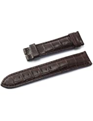 SR Brown Italian Calfskin Leather Padded Crocodile Grain 20mm Watch Strap