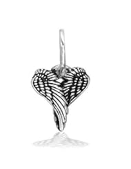 Mini Angel Heart Wings, Wings of Love, Winged Love Charm, 12mm # 4704 in Sterling Silver