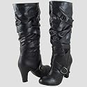 KAB Slouchy Mid-Calf Women Dress Boots Black
