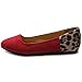 Ollio Women's Shoe Ballet Faux Suede Leopard Two Tone Colored Flat