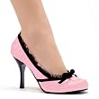 4 Inch Heel Womens Casual Shoes Wear To Work Satin Pump With Velvet Bow Black