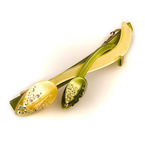 Fraise Olivine - Cubitas Boulanger Collection (Hand-set Swarovski Crystals - Hair Clip)