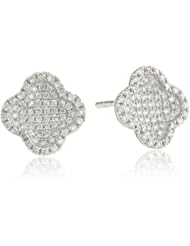 KC Designs "Trinkets" 14K White Gold Diamond Pave Clover Shape Earrings