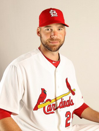 St. Louis Cardinals Photo Day, JUPITER, FL - FEBRUARY 24: Chris Carpenter Photographic Poster Print by Mike Ehrmann, 9x12