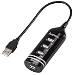 Hama USB 2.0 Hub 1:4,black,bus-powered