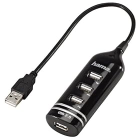 Hama USB 2.0 Hub 1:4,black,bus-powered