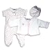 Baby : Absorba - Newborn Girls 3 Piece Footed Pant Set, White, Pink (Size 3Months)
