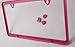 Premium UV Resistant Slim Style Stainless Steel License Plate Frame (2 Holes, Hot Pink)