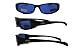 NEW ATTITUDES - Stylish Sunglasses - Blue Lenses, GLOSS Black Frame