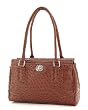Tan Brown Ostrich Designer Inspired Satchel Handbag