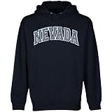 NCAA Nevada Wolf Pack Arch Applique on Team Color Pullover Hoodie - Navy Blue
