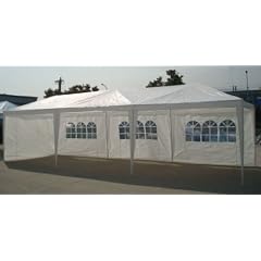 Pavillion Partyzelt 3x9m, wei� - mit allen Seitenteilen, komplett verschliessbar