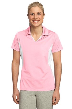Sport-Tek Ladies Side Blocked Micropique Sport-Wick Polo>XXL Light Pink/White
