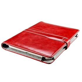 M-Edge Prodigy Genuine Leather Kindle Jacket with Hinge (Fits 6″ Display, Latest Generation Kindle), Marbled Red