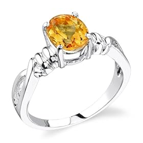 Buy Sterling Silver 1.00 cts Oval Cut Citrine Ring Size 6 by Peora