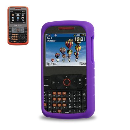 New Fashionable Perfect Fit Soft Silicon Gel Protector Skin Cover (Faceplate/Snap On) Rubber Cell Phone Case for Samsung Magnet A257 / A177 AT&T - Purple