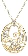 18k Yellow Gold Plated Sterling Silver Diamond Accent Pendant, 18"