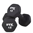 Pair Neoprene Coated Dumbbells - 15 lb each.
