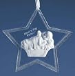 Pack of 8 Icy Crystal Baby Jesus Is the Reason Star Christmas Ornaments 4.5"