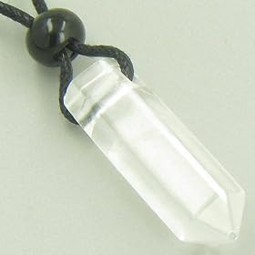 Lucky Crystal Point Pendant Necklace in Crystal Quartz Gemstone