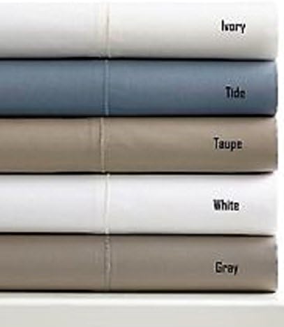 Hudson Park Collection Taupe Twin Flat Sheet 500 Thread Count 100% Pima Collon Iron Free
