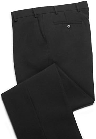 Haband Wrinkle Resistant Mens Dress Pant Slack - Flat Front - Black 32