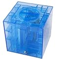 NEW MONEY MAZE COIN BOX JAR PUZZLE GIFT PRIZE SAVING BANK in Blue