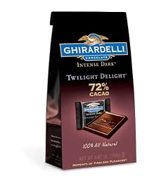 Ghirardelli Chocolate Intense Dark Squares, Twilight Delight 72% Cacao, 4.87-Ounce Bags (Pack of 8)