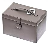 Essentials Range Medium Rectangular Jewel Box in Beige Synthetic Material by Davidts