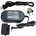 Image of HQRP Kit AC Power Adapter and DC Coupler compatible with Canon ACK-E5 / ACKE5, EOS Rebel T1i, Rebel XSi, Rebel XS Digital SLR Camera plus Euro Plug Adapter (part#: 884667411031001)