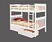Bunk Bed Twin over Twin Mission Style in White with Drawers