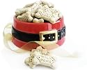 Santa Paws Dog Bowl with Dog Biscuits Gift