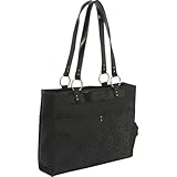 Kailo Chic Women's Structured Laptop Tote - Black Hexagon (Black Hexagon)