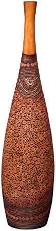 eUnique Décor Chesapeake Floor Vase, 33-Inch, Brown/Amber