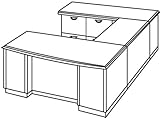 Office Furniture DMI - Left Executive U-Shaped Personal File Desk - Transit ....
